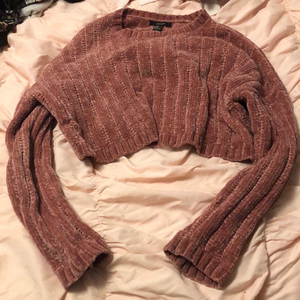 Pink crop top sweater